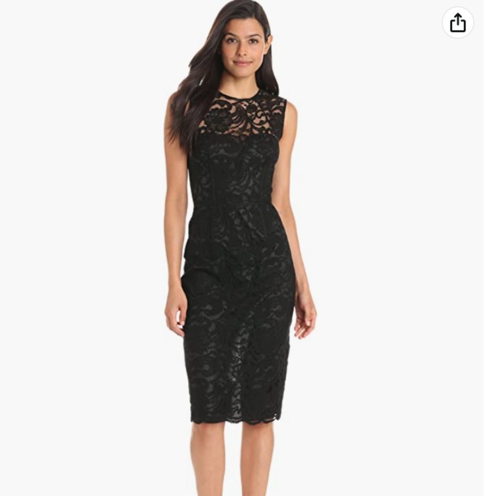 Jill Stuart Black Lace Shift Cocktail Dress, Sz 6, EUC